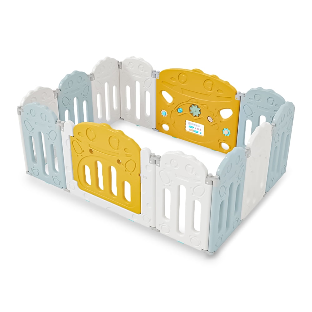Kidstar - Corral Para Bebe Modelo 10+2 Paneles Azul