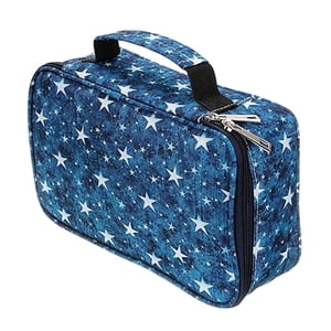 Magideal - Estuche Para Lápices De 72 Bolígrafos, Gran Capacidad, Con Cremallera, 36 Bolsillos, Organizador, Bolsa De Papelería Para Suministros Escolares Y , Azul