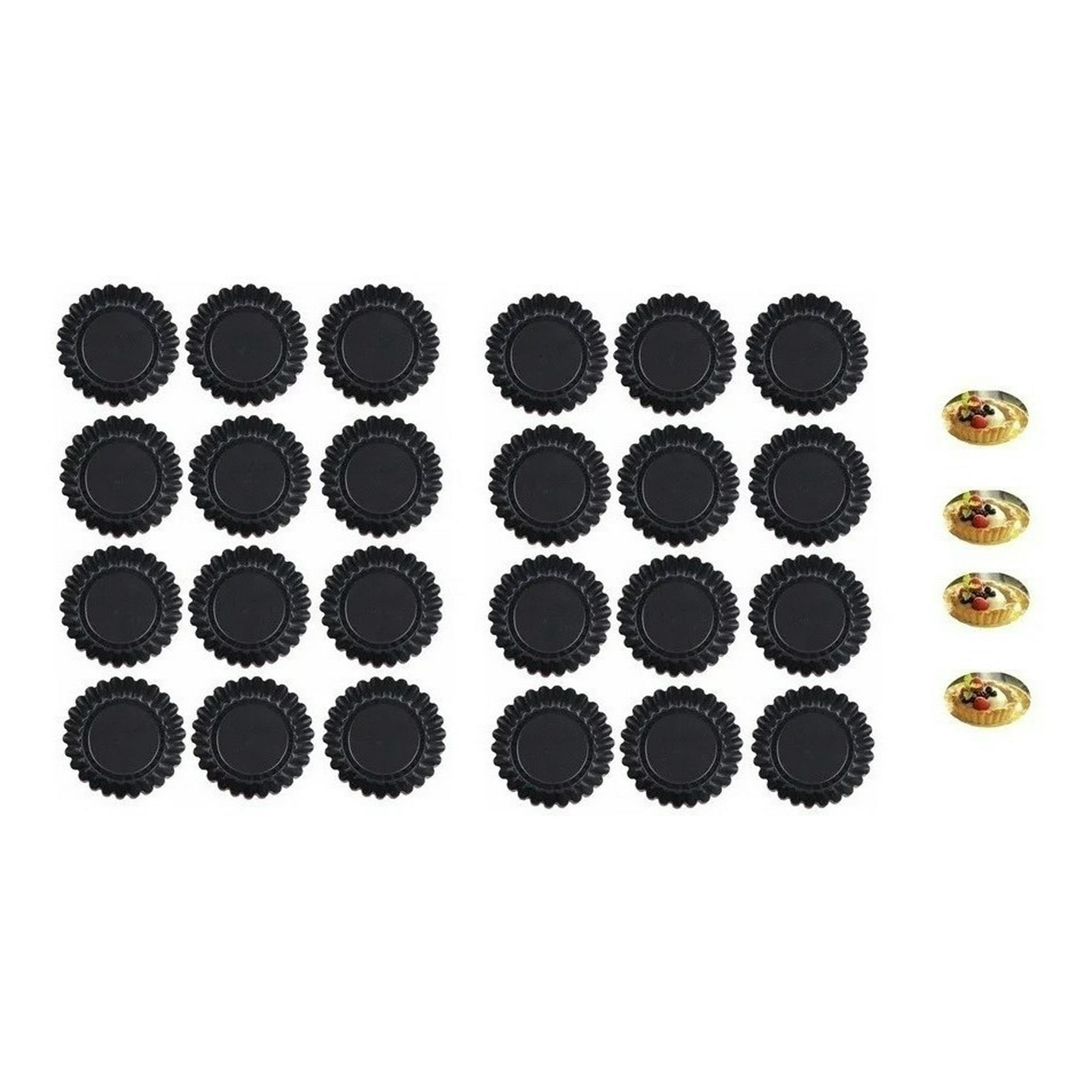 Genérico - Pack 24 Moldes De Tartaleta Molde Tarta Individual Fija