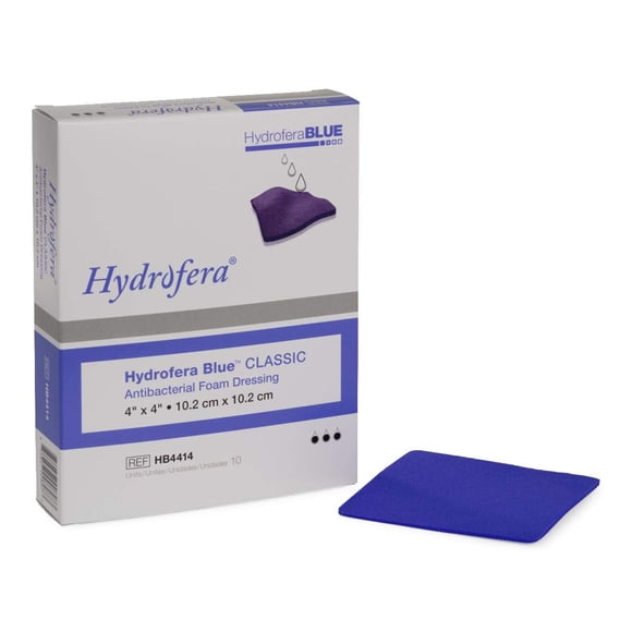 Aderezo de espuma Hydrofera Blue bacteriostático 10x10 cm (20 unidades)