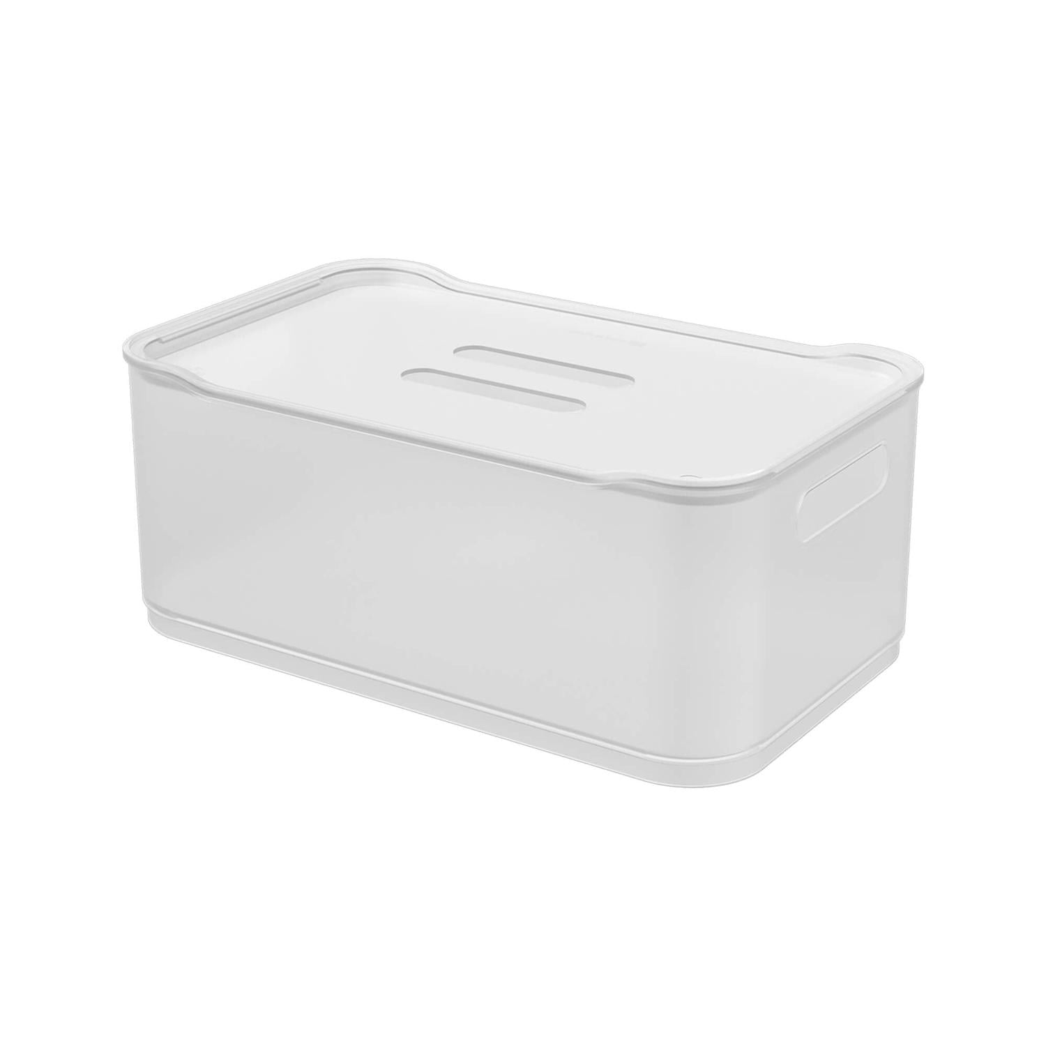 Coza - Caja Organizadora Con Tapa Fit Grande 5,6l Natural Blanco