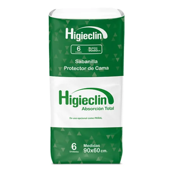 Higieclin Sabanilla Adulto 90x60 Cm 6 Unidades