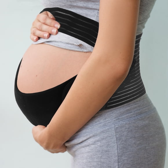 REGALWOVEN Banda de Embarazo XXL Soporte Transpirable para el Vientre Cinturón de Soporte para Embarazo para Abdomen Pelvis 1 Conjunto Negro