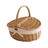 Ioensy - Cesta De Mimbre Para Pascua, Bonita Cesta De Juguetes Para Niños, Cesta De Regalo Vacía, 26 Cm X 18 Cm X 13 Cm