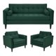 thumbnail image 1 of Living Retro Sofa 3 Cuerpos + 2 Sofá 1 Cuerpo Felpa Verde Botella, 1 of 6