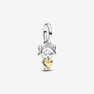 Dije Colgante Pandora Happy Girl Plata De Ley Y Baño De Oro 14K