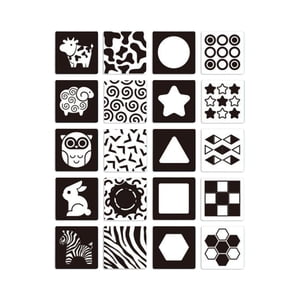 Bothyi - Tarjetas De Contraste Para Bebés De Alto Contraste Para Concentración Preescolar En Blanco Y Negro