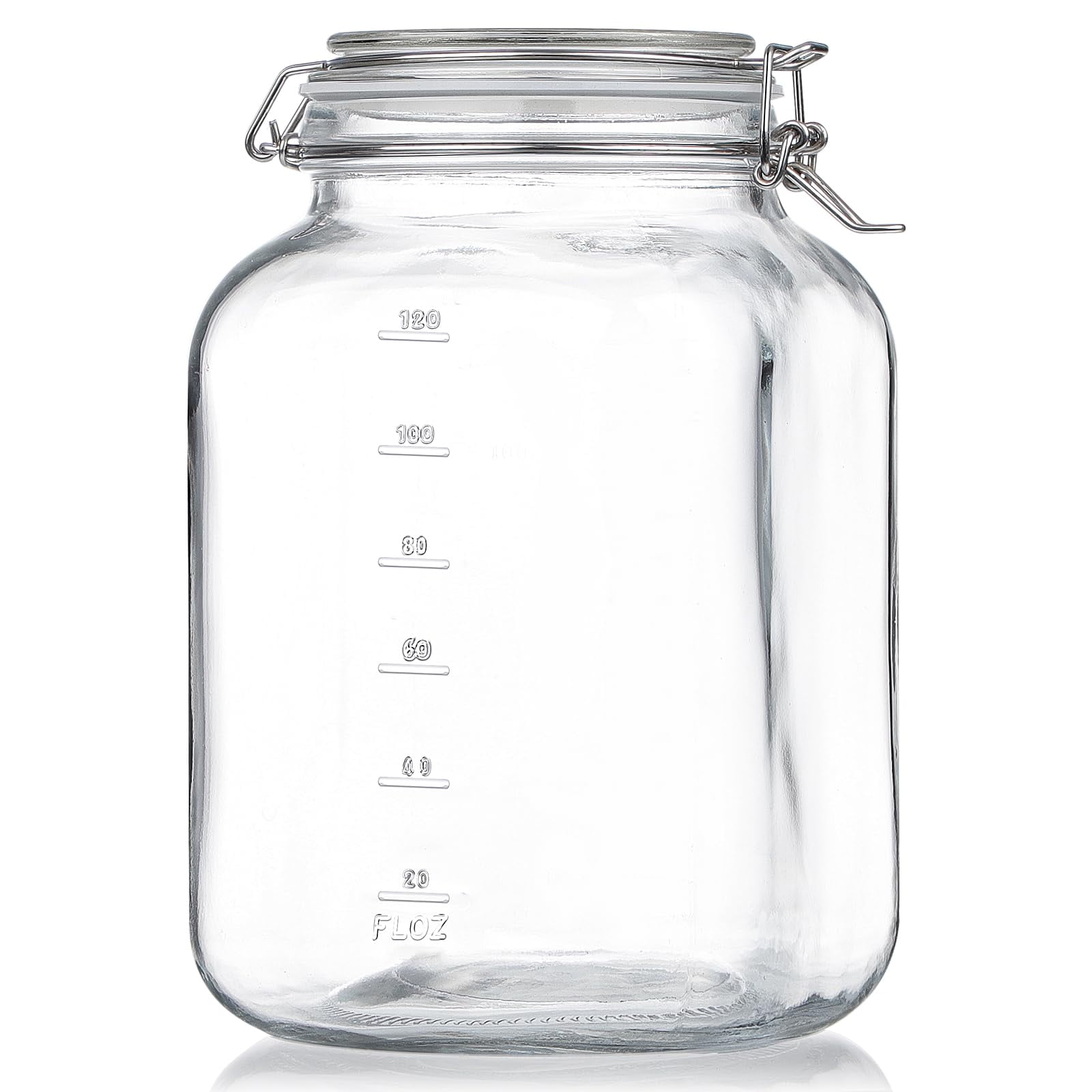Frascos De Vidrio Folinstall Square De 4100 Ml Con Tapa Hermética