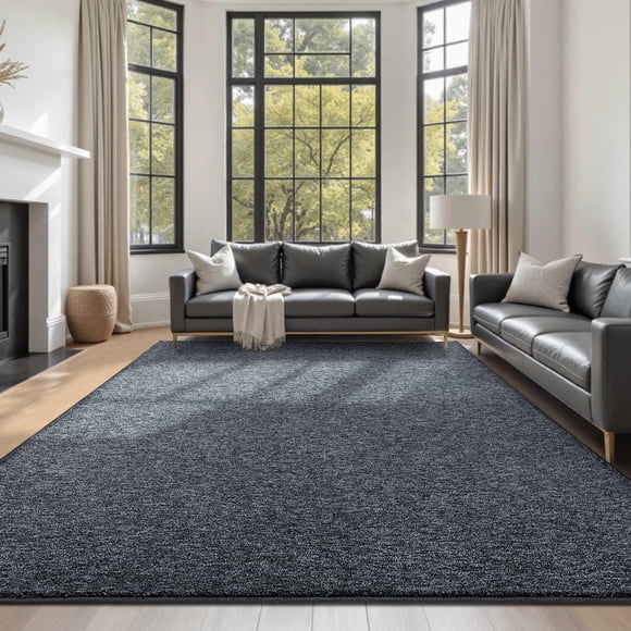 Alfombra de área FinRèc Home 274 x 183 cm lavable antideslizante gris