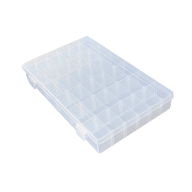 REGALWOVEN Caja de Almacenamiento de Anillos de Joyería Ajustable con 36 Compartimentos Transparente Organizador de Contenedores de Plástico