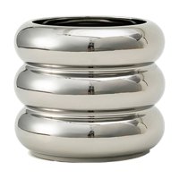 Magideal - Maceta De Cerámica Redonda Para Decoración Del Hogar, Maceta Moderna, Estuche De Almacenamiento Creativo Para La Entrada Del Baño, Exterior E Interior Plata