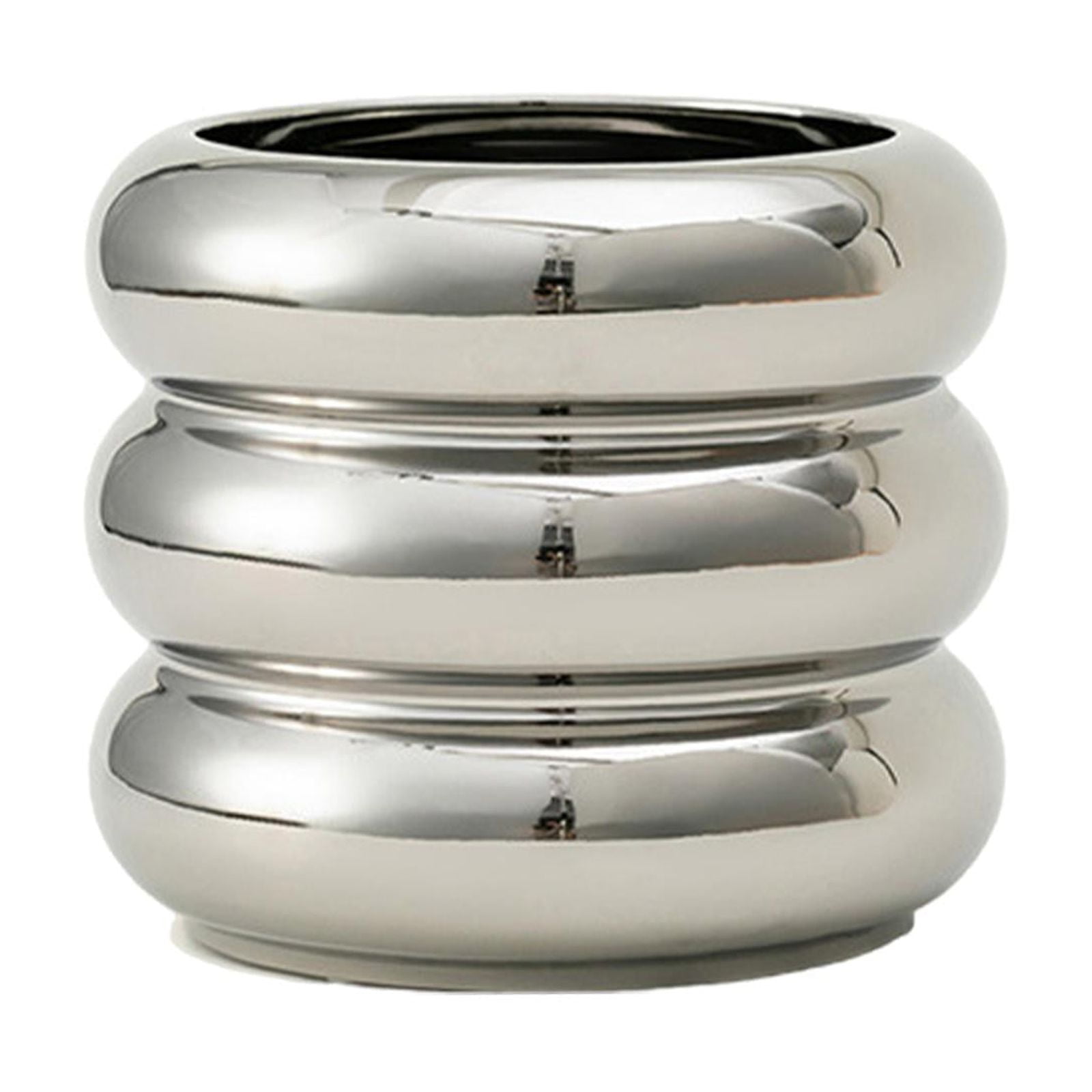 Magideal - Maceta De Cerámica Redonda Para Decoración Del Hogar, Maceta Moderna, Estuche De Almacenamiento Creativo Para La Entrada Del Baño, Exterior E Interior Plata