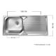 thumbnail image 2 of Lavaplatos Empotrado Simple 100x44 Inoxidable Derecho, 2 of 2