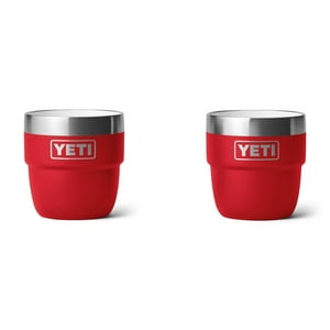 Vaso Yeti Rambler, Apilable, Acero Inoxidable, 120 Ml, 2 Unidades, Color Rojo