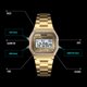 thumbnail image 5 of Reloj PASOY digital para hombre, acero inoxidable dorado, 3 ATM, resistente al agua, 5 of 7
