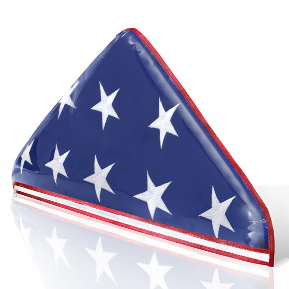 Bolsa expositora de la bandera conmemorativa Anley de vinilo con cremallera American USA