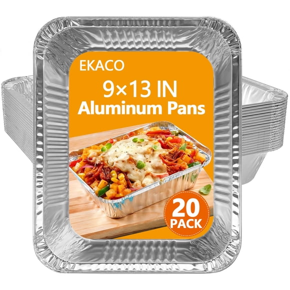 Bandejas de aluminio EKACO 23 x 33 cm, resistentes, paquete de 20