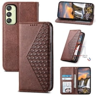 Funda Flip Foxdock Para Samsung Galaxy A25 , Estilo Billetera Con Diseño Rombo, Correa De Mano Y Soporte, Uso Diario