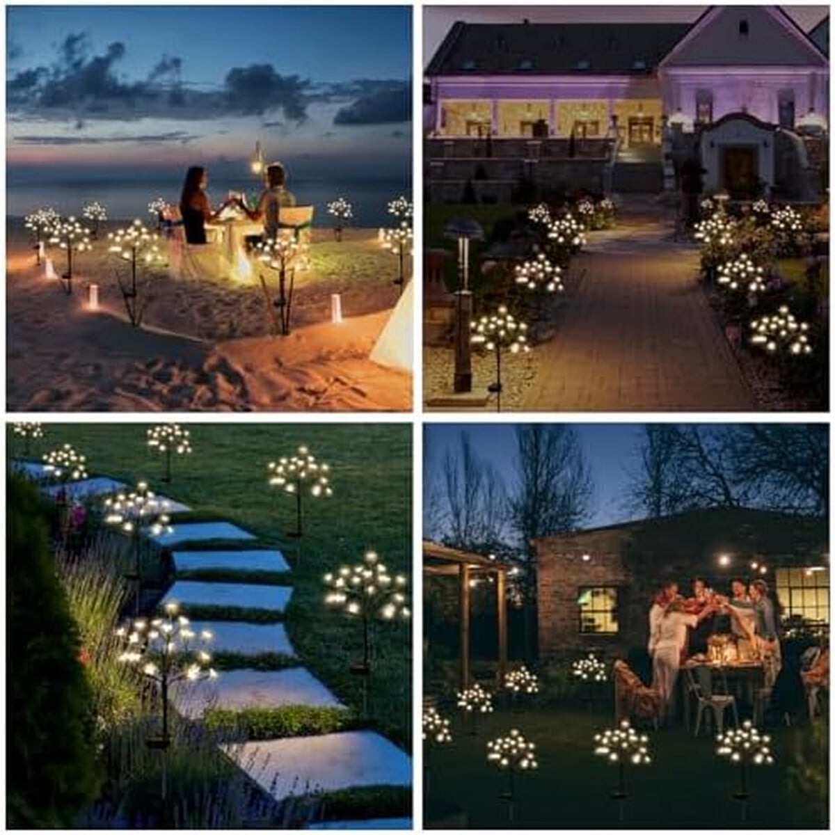 Luz Solar Jardín Iueecen Flor Cerezo 2pack Led Resistente Al Agua