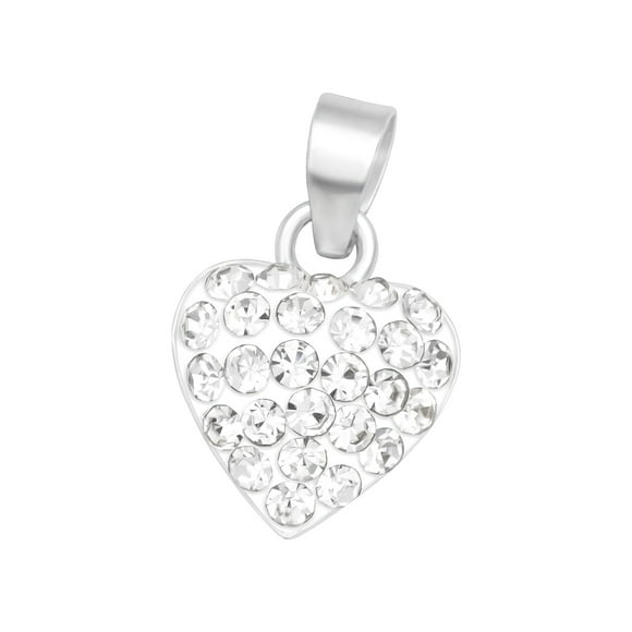 Colgante Plata 925 Corazon Y Cristales Plateado