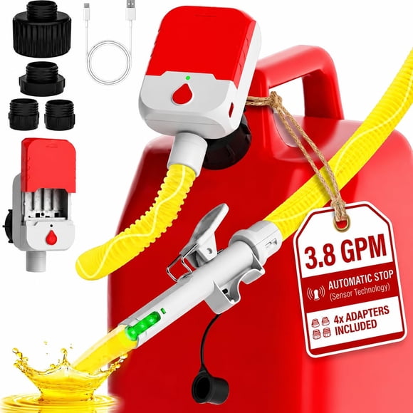 Bomba de Trasvase de Combustible Bonviee 3.8 GPM a Batería con USB