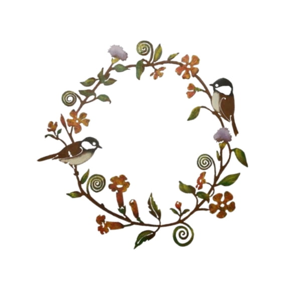 Garland De Pájaros Simulación De Decoración De La Casa De Campo Hecha A Mano Corona De Acero Inoxidable A