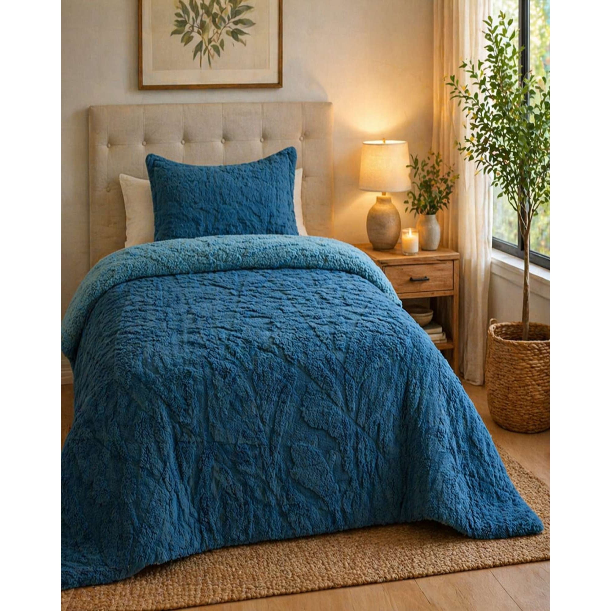 Myl Todo Para El Hogar - Cubrecama Plaza Y Media Sherpa Jacquard Cubrecama Plaza Y Media Invierno Sherpa Jacquard Extra Suavedeluxe