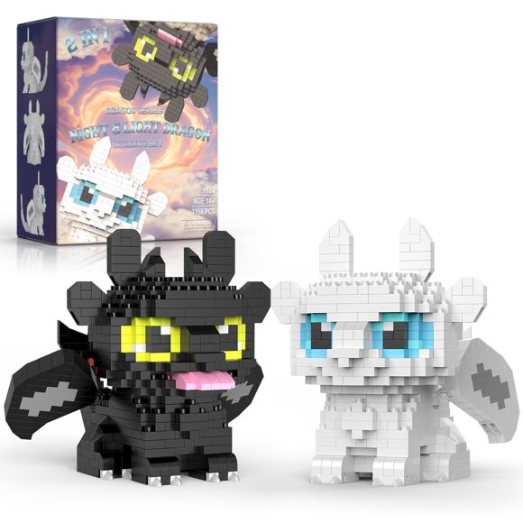 Set de Construcción IBLOTIME 1158 Piezas Dragón Negro/Blanco