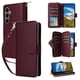thumbnail image 5 of Funda Cartera con Cremallera y Correa para Samsung Galaxy S24 Plus Soporte y Tarjetero Rojo, 5 of 6