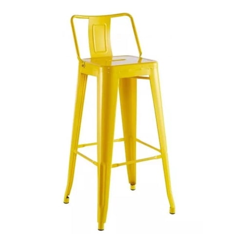 Tolix - Pack 4 Pisos 77Cm Amarillo Respaldo Bajo, Bar