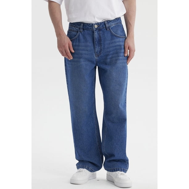 Jeans Hombre Calce Recto Lavado Azul Oscuro