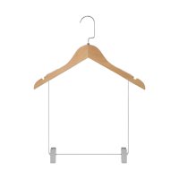 Bothyi - Perchas De Madera Para Trajes, Perchas Para Pantalones, Gancho Giratorio Resistente Y Duradero Con Clips Para Ropa De Mujer
