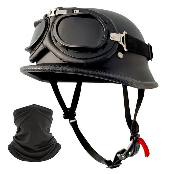 Casco de moto DLPACKJ, estilo alemán, media calavera