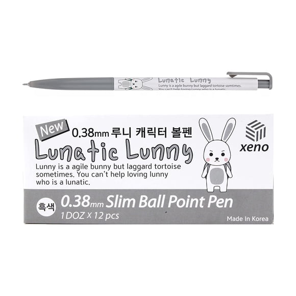 Bolígrafo ZEESOON Xeno Lunatic Lunny 0,38 mm negro, 12 unidades