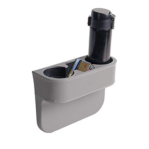 Expansor portavasos de coche con funda de piel sintética, multifunción, bolsillo, guante, soporte pa