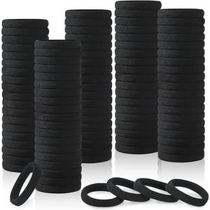 Veatool - 100 Pcs Ligas Para Cabello Elásticas, Donas Para El Cabello Mujer, Scrunchies Para Cabello Sin Costura, Lazos De Pelo De Algodón Para Coleta, Accesorios Para El Cabello Para Niña Y Mujer (Negro)