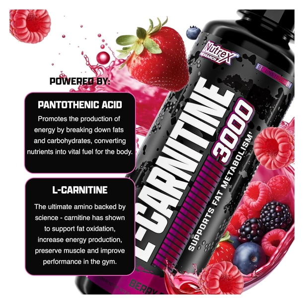 Carnitina Liquida 3000 Nutrex L-carnitina 480ml Berry Blast