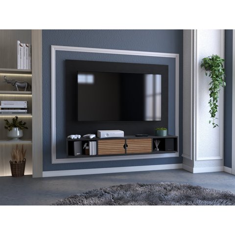 Tuhome - Panel Tv 60"" Montpellier Wengue 120X142X31,5 Cm