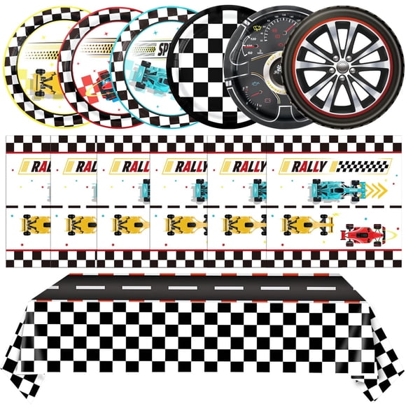 Set De Decoración Para Fiesta De 98 Piezas Con Temática De Autos De Carreras