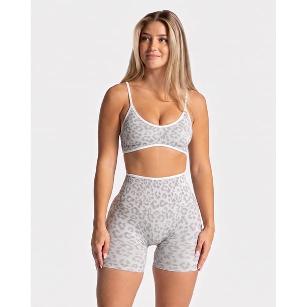 Set Deportivo Mujer Animal Print Short Tiro Alto Y Top
