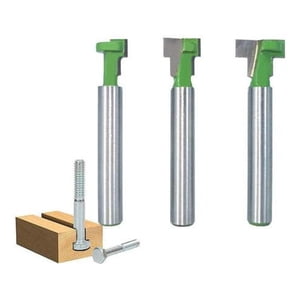 Genérica - Juego De 3 Brocas Fresadora Ranuradora En T, Vástago De 1/4