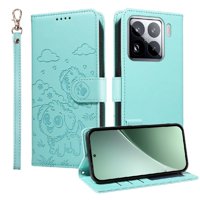 Funda Billetera Foxdock Compatible Con Xiaomi 15 Pro, Diseño Perrito Tierno, Ranuras Para Tarjetas Y Soporte Plegable