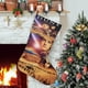 thumbnail image 1 of Duna Tema: Calcetines de Navidad, fino lino blanco para colgar en escaleras y chimenea, decoración navideña para el hogar, regalo de Navidad. 45cm × 32cm, 1 of 5