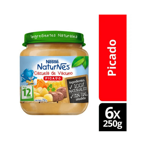 Pack x6 picado Nestlé® Naturnes® cazuela de vacuno 250g