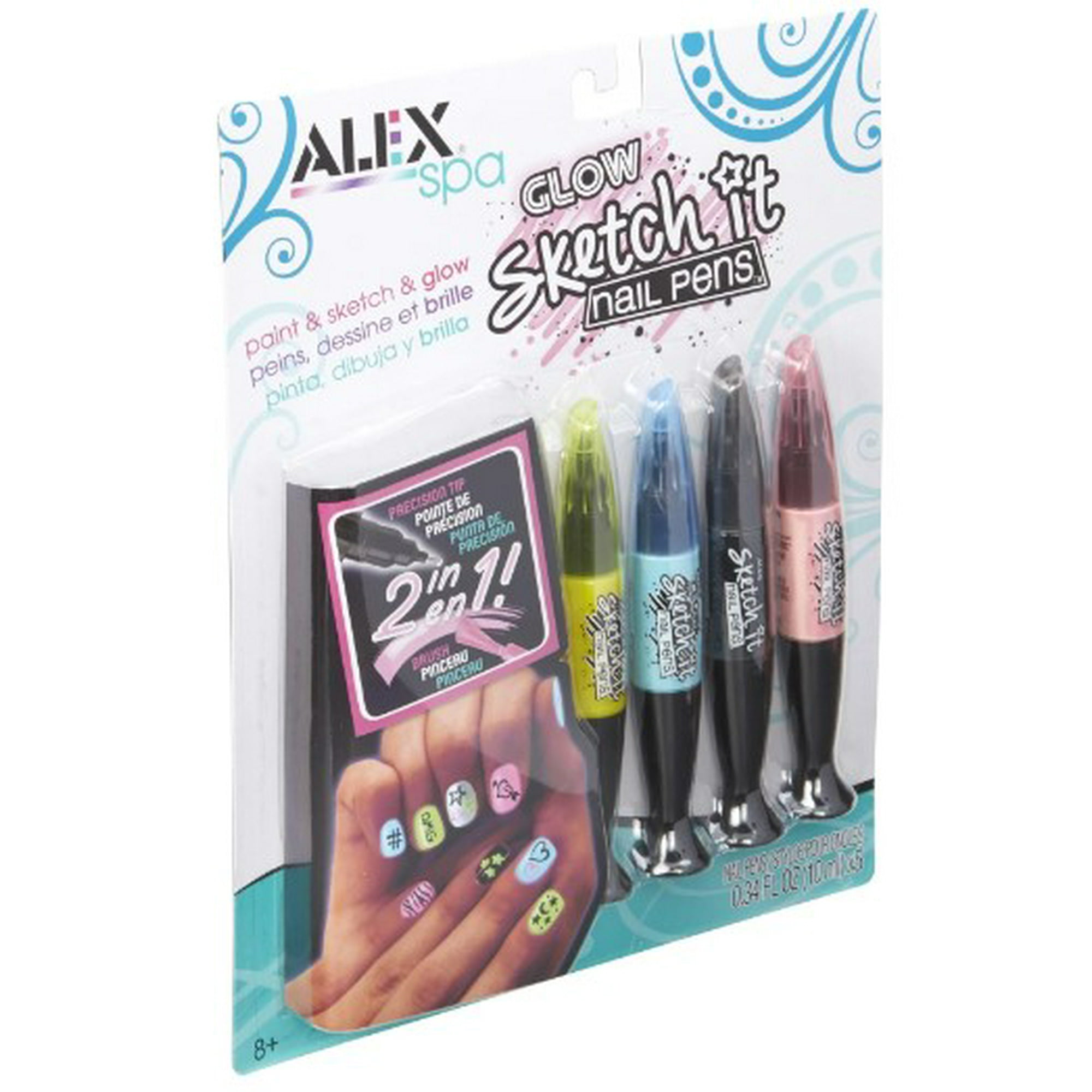 Alex Toys - Glow Sketch It Nail Pens ¡pinta, Dibuja Y Brilla!