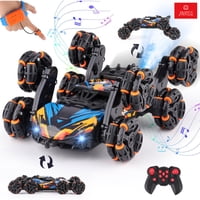Anikids - Auto De Truco Control Remoto Dual Con 8 Ruedas Transformable Negro