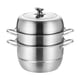 thumbnail image 3 of Olla de de acero inoxidable con tapa, olla con asa, vaporera para alimentos, vaporera para arroz, para cocinar carne, mariscos, fideos, huevos 26 cm, 3 of 5