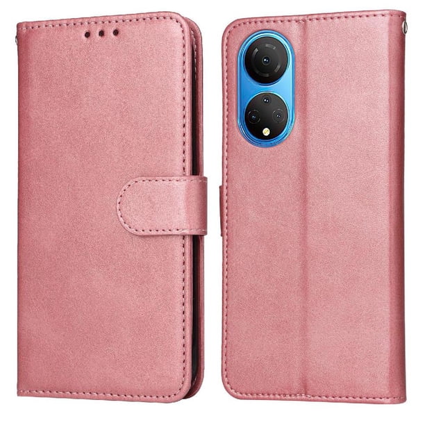 Funda Billetera para Honor X7 con Porta Tarjetas y Soporte Ajustable Rosa