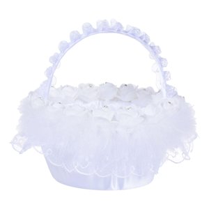 Magideal - Elegante Para Niña Con Flores De Boda, Mango Cómodo, Recipiente Para Dulces , De Imitación Decorativos Para Fiestas, Eventos,