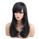 thumbnail image 5 of Peluca De Cabello Humano Recto Ondulado Largo Natural Pelucas Negras Flequillo Lateral Para Mujeres, 5 of 5
